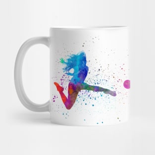 Woman footballer in watercolor Mug